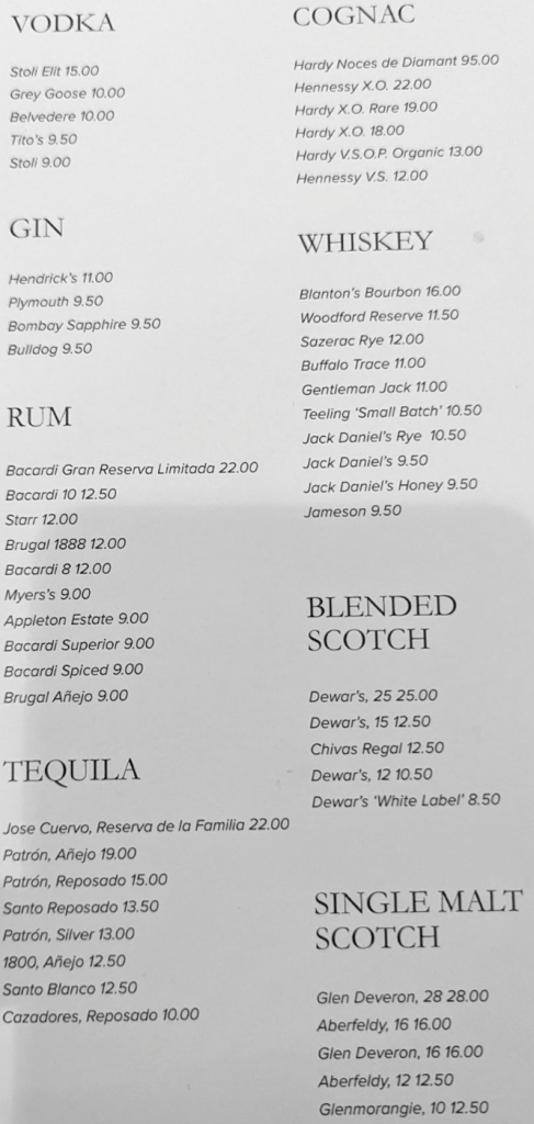 Steakhouse Drink Menu on Carnival page 2